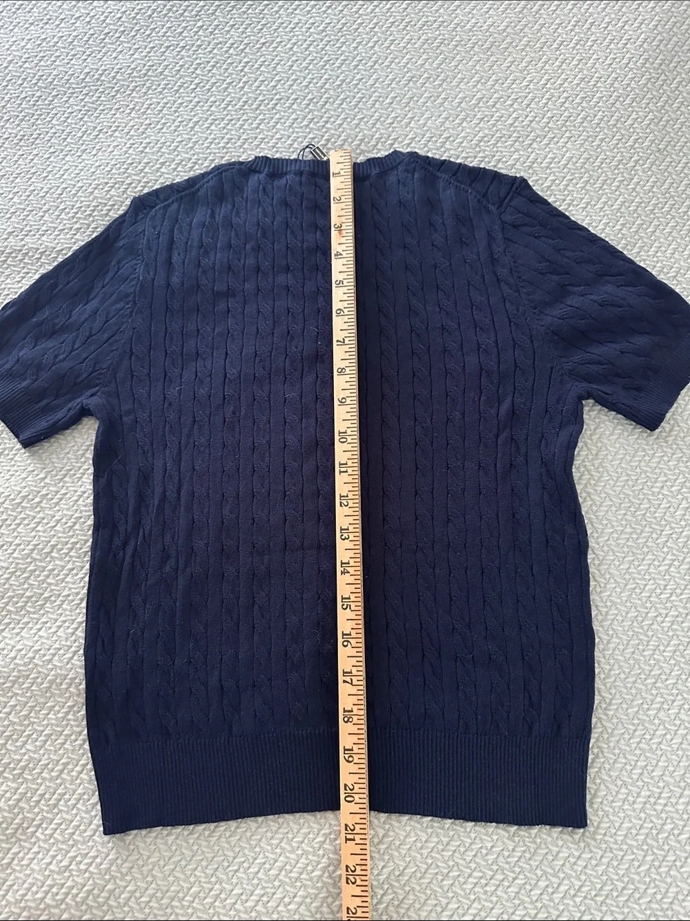 NWT Polo Ralph Lauren Women’s Cable Knit Short Sleeve Sweater Navy Blue PSmall